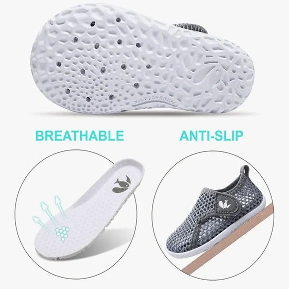 FEETCITY 12-18month Kids Breathable Mesh Shoes—Grey Size 5 - Picture 11 of 13